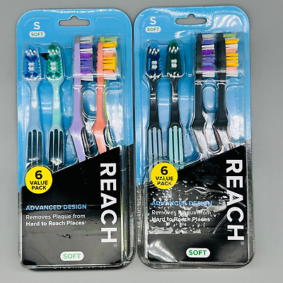 #ad Reach Advanced Design Toothbrush Soft Multi Bristles Damaged Box 2PKx6Ct $15.21