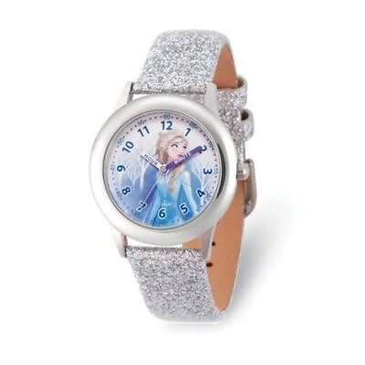 #ad Disney Kids Frozen II Elsa Time Teacher Silver Band Watch $50.00