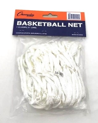 New Champion Sports Basketball Replacement Net White 12 Loop 21quot; Long $5.99