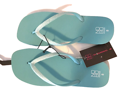 #ad NOBO NO BOUNDARIES Glittery Teal Blue Foam Single Flip Flop Sandals Sz 8* $13.25