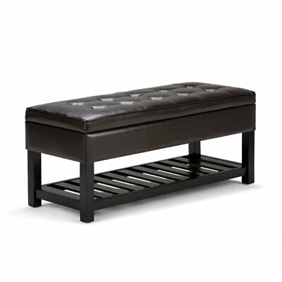 #ad Atlin Designs Faux Leather Storage Bench in Brown $183.62
