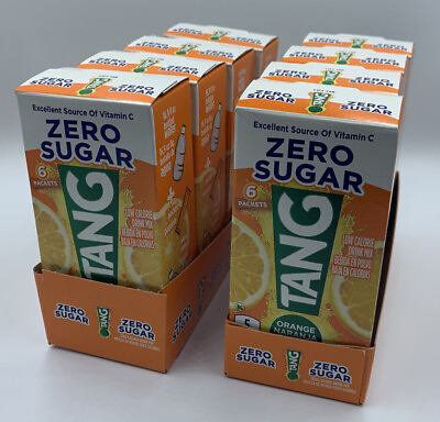 #ad TANG Zero Sugar SINGLES TO GO Drink Mix Orange Tang 8 Boxes 48 Packets New $19.95