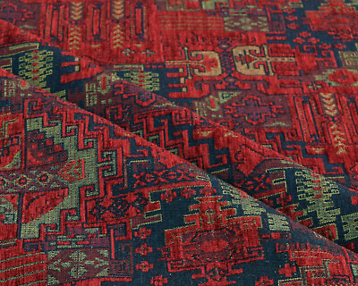 #ad Kilim upholstery fabric ethnic boho decor southwestern red textile anatolian $5.90