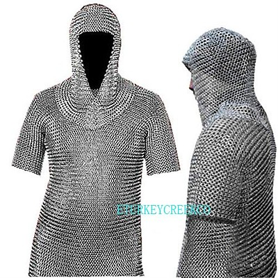 #ad Museum Replica Chain Mail Armor Long Shirt and Coif $78.99