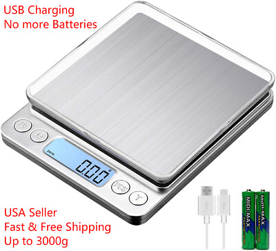 #ad Portable 3000g x 0.1g Digital LCD Scale Jewelry Kitchen Food Balance Weight Gram $12.99
