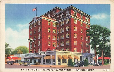 #ad Waycross GA Georgia Hotel Ware Advertising Old Cars Vintage Postcard $6.39