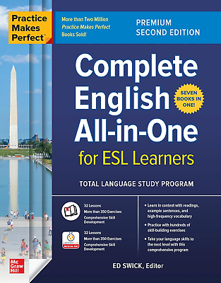 #ad Practice Makes Perfect: Complete English All In One for ESL Le Paperback NEW $64.99