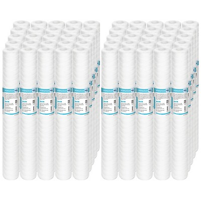 #ad 50 Pack 20quot; x 2.5quot; String Wound Whole House Well Water Sediment Filter Cartridge $56.04