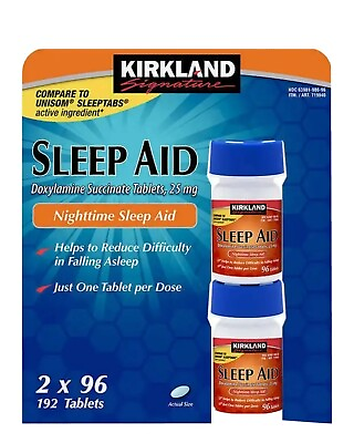 #ad Kirkland Signature Sleep Aid Doxylamine Succinate Sleep Aid 25 Mg 96 384 tablets $13.79