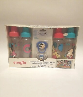 NEW Vintage 1996 Evenflo Disney Babies 8oz Bottles Pacifiers Mickey Minnie Pluto $63.99