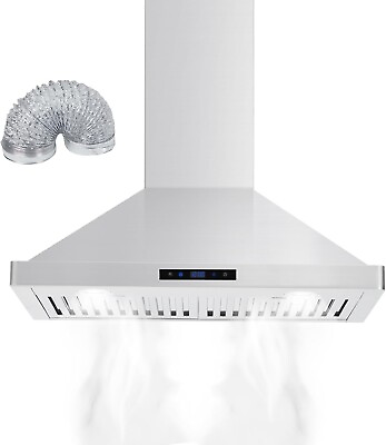 #ad 30quot; Wall Mount Range Hood Ductless Kitchen Vent 3 Speed W Touch Control amp; Timer $189.99