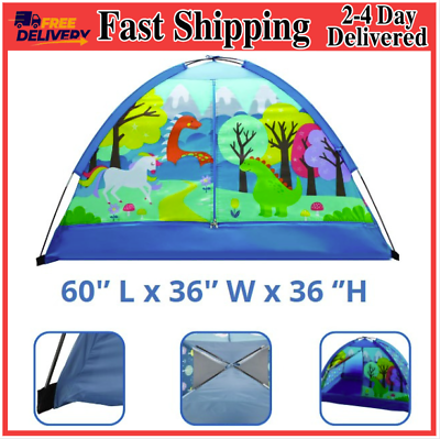 #ad Kids Indoor Camping Play Tent with Majestic Design Print 60quot;L x 36quot;W x 36quot;H NEW $25.01