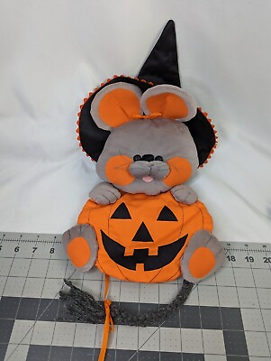#ad Halloween Mouse Pumpkin Plush Wall Hanging 14 Inch Stuffed Animal Toy $13.45