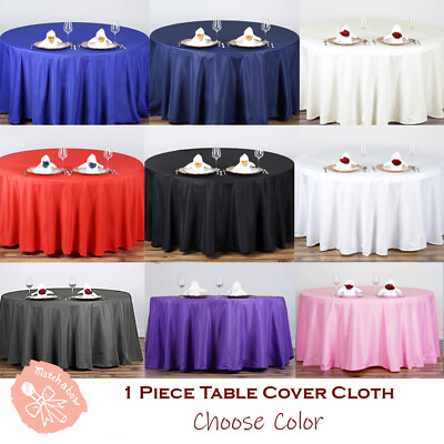 #ad Round Tablecloth Table Cover Party Wedding Linen Colors Choose Size Color $12.68