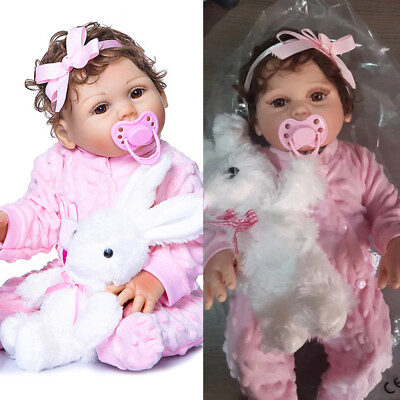 #ad 47cm Full Body Waterproof Doll Reborn Doll Bath Toy Curly Rooted Hair Girl Doll $81.69