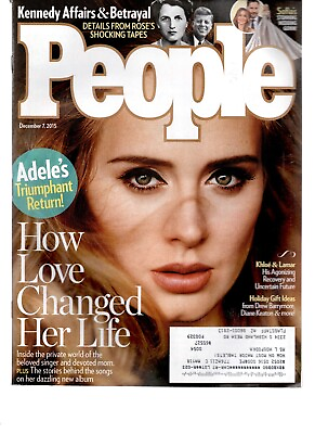 #ad PEOPLE MAGAZINE DECEMBER 7 2015 Kennedy Affairs Adele Holiday Gift Ideas $3.75