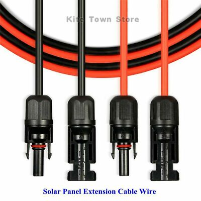 #ad New 1 Pair Black Red Solar Panel Extension Cable Wire Connector 12 10 AWG $12.99