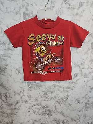 #ad Vintage Kid#x27;s Nickelodeon Sponge Bob Red Tshirt Size XS $17.89