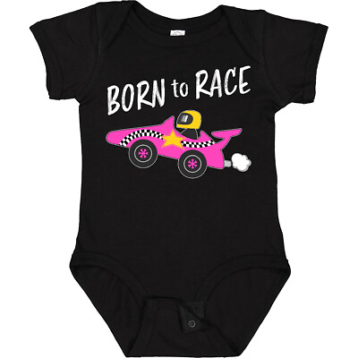 #ad Inktastic Born To Race Pink Race Car Baby Bodysuit Racing Kids Driver Track Jc $18.99