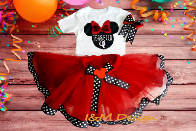 #ad Customized Outfits Tutu Birthday Party Girl Personalized with Bow Set 3 pc New $47.00