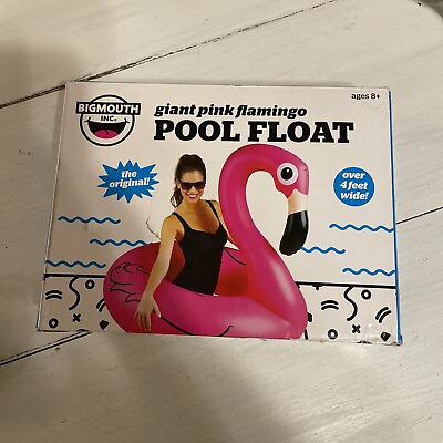 #ad BigMouth Inc Pink Flamingo Pool Float Inflates to Over 4 foot Wide BRAND NEW $16.00