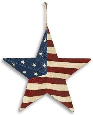 #ad Metal Patrotic Old Glory American Flag Barn Star July of 4th Decoration $14.95