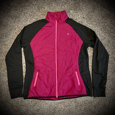 #ad Juniors XL CHAMPION DOUBLE DRY ATHLETIC JACKET teen quilted windbreaker magenta $10.49