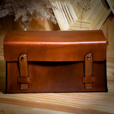 #ad Leather tool bag. Toolbox for instruments in home or car. Leather box. Handmade $85.00