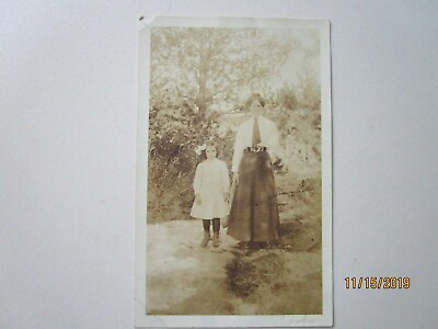#ad DEER PARK Ill. RPPC quot;Lady in Long Dress amp; Childquot; Chicago County Antique F15 11 $12.00
