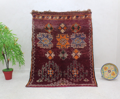 #ad Vintage Moroccan Boujaad Rug Berber Carpets 6.43 x 4.66 ft Vintage Azilal Rug $680.00
