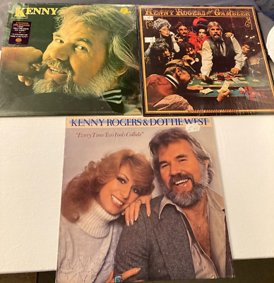 #ad Kenny Rogers 3 Vinyl Lot The Gambler EVERY TIME 2 FOOLS FALL IN LOVE amp; KENNY $12.95