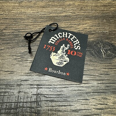 #ad Michters 10 Year Bourbon Whiskey Bottle Replacement Neck Tag $15.99