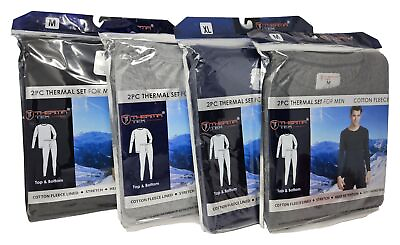 #ad Men Thermal 100% Cotton Long John Warm Winter Base Layer Pants Shirt Med LG XL $19.49