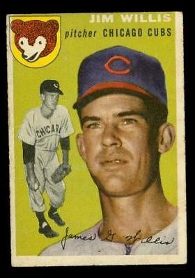 #ad Vintage 1954 Baseball Trading Card TOPPS #67 JIM WILLIS Chicago Cubs Pitcher $13.16