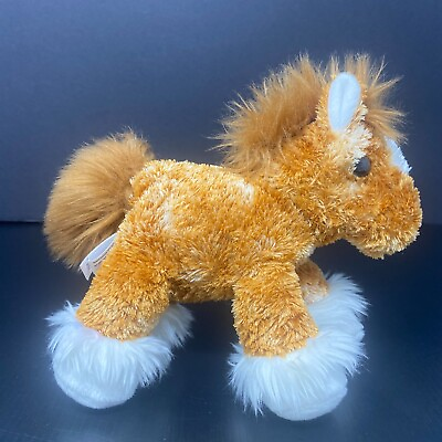 #ad Aurora Flopsies Brown and White Horse Pony Plush 6quot; Stuffed Animal Bean Bag Toy $12.99