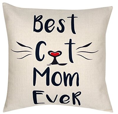 #ad Cat Mom Ever Throw Pillow Decorative Throw Pillow Case 18 quot;X18 Cat Mom $19.79