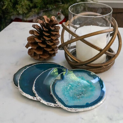 #ad 1*Irregular Druzy Agate Geode Crystal Slices Coasters Cup Mat Home Decoration $9.99