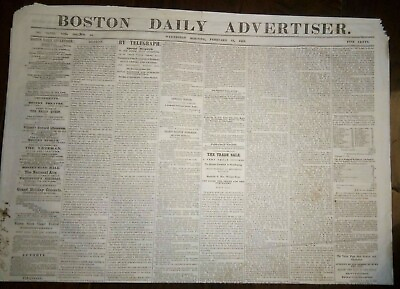#ad 1865 CIVIL WAR Newspaper Boston Daily Advertiser Freedman#x27;s Aid Fall of Richmond $52.00