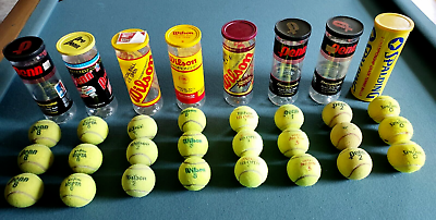 Vintage Tennis Ball Lot Of 8 Wilson Penn Spalding in Tin Championship US OPEN $17.88