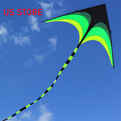 #ad NEW 1.6m 5.5FT wide Triangle Kite set with 20FT tail 328ft string delta easy fly $5.00