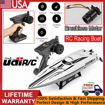 #ad UDI RC Boat Racing Boat Brushless High Speed Electronic Remote Control Boat Gift $122.99