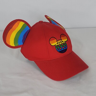 #ad Disney Parks Gay Days Pride Mickey Mouse Rainbow Ears Baseball Hat Adjustable $19.99