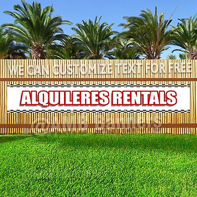 #ad ALQUILERES RENTALS Advertising Vinyl Banner Flag Sign LARGE HUGE XXL SPANISH V2 $262.64
