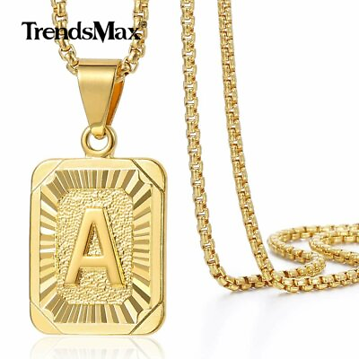 #ad 14K Gold Plated Initial Letter A Z Pendant Necklace Choker Jewelry 16 22quot; Chain $7.99
