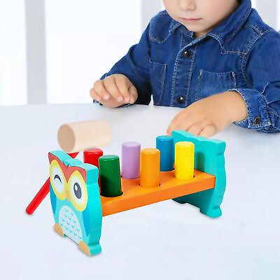 #ad Wooden Pounding Bench Colorful Pounding Bench Wooden Toys for Kids Toddlers $23.32