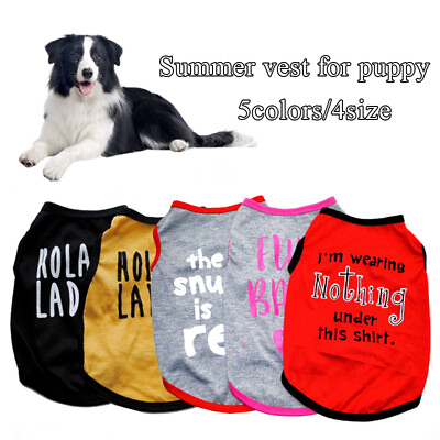#ad Pet Dog Clothes T Shirt Vest Clothing Puppy Cat Cute Printed Costume Apparel‹ $4.16