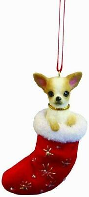 #ad Chihuahua Christmas Stocking Ornament with quot;Santa#x27;s Little Palsquot; Hand Painted $14.09