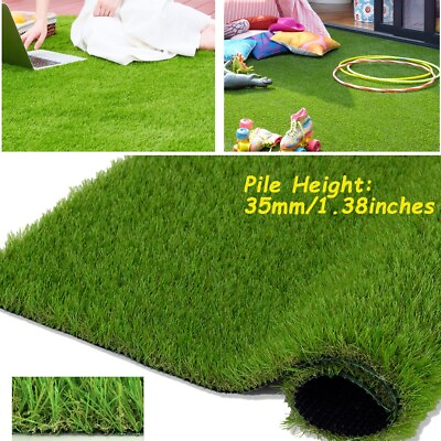 #ad 5x17ft Artificial Grass Fake Synthetic Rug Garden Landscape Lawn Carpet Mat Turf $167.00