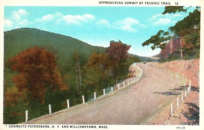 #ad Vintage Postcard Approaching Summit of Taconic Trail St. Petersburg NY amp; Mass. $8.97