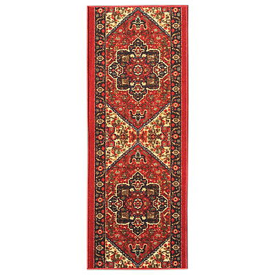 #ad Custom Size Hallway Runner Rug Non Slip Rubber Back RED Traditional Oriental $24.99